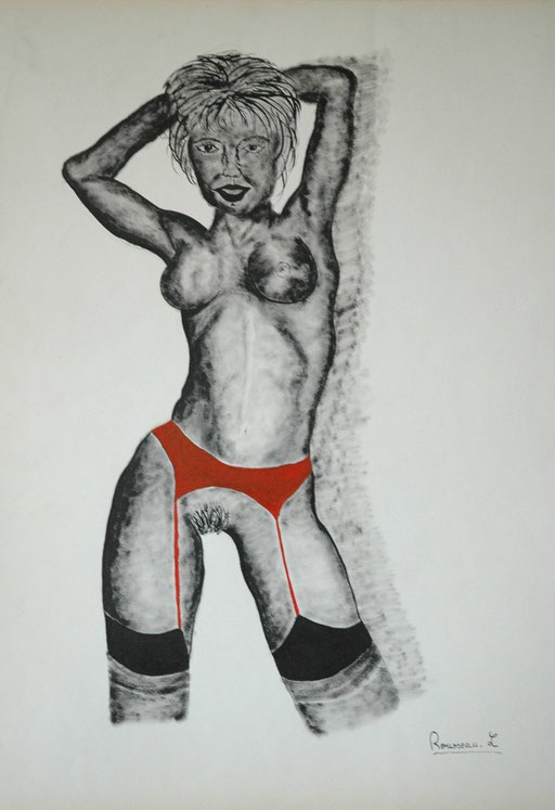 un nue a l'encre de chine