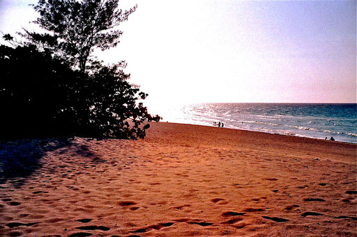 der Strand von Valadero im Abendlicht