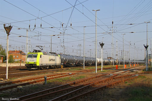 185 543 mit "Kesselzug", Falkenberg(Elster) unterer Bahnhof 14.09.2016