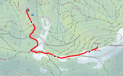 Route auf den Hongar Gipfel