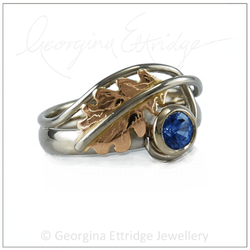 Quercus Oak Leaf Ring Engagement Ring