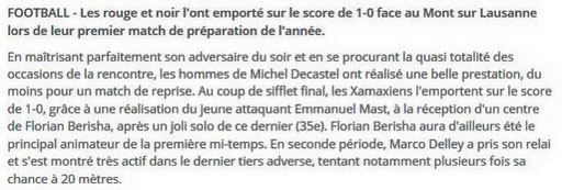  Xamax - Le Mont 1-0 | L'Express