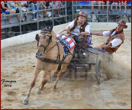 Spectacle en journée des "Nuits Équestres" de la Féria de BEZIERS en 2018 - "Attelage simple Western"
