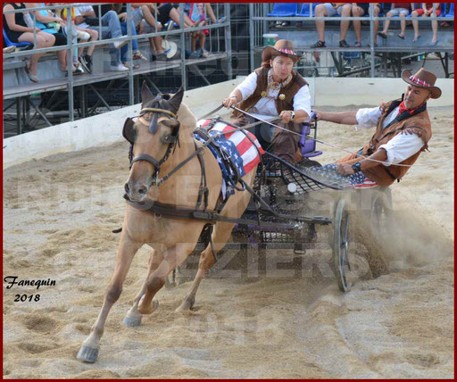 Spectacle en journée des "Nuits Équestres" de la Féria de BEZIERS en 2018 - "Attelage simple Western"