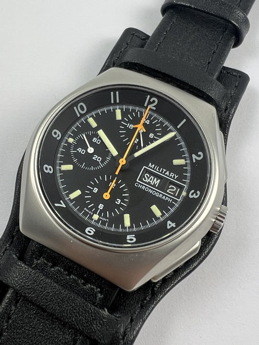 SELTENER VINTAGE TUTIMA 798 CHRONOGRAPH US-PROPERTY LEMANIA 5100 CA. 1985
