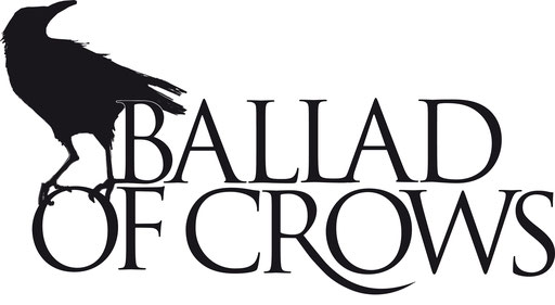 Bandlogo für Ballad of Crows, Illustration "Rabe" und Typografie