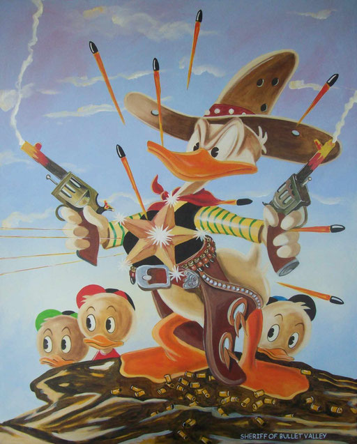 "Sheriff of Bullet Valley" - Kopie nach Carl Barks/ 2009 / 50 x 60 cm / Acryl auf Leinwand