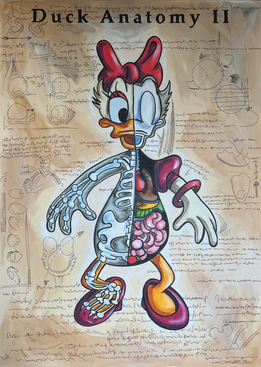 "Duck Anatomy II" / 2023 / 100 x 140 cm / Acryl auf Leinwand