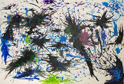 "Hommage á Jackson Pollock"/ 2020 / 90 x 140 cm / Acryl auf Leinwand