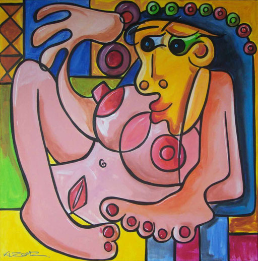 "Picasso Style Erotic Art #9" / 2012 / 80 x 80 cm / Acryl auf Leinwand