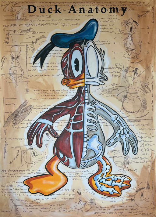 "Duck Anatomy" / 2023 / 100 x 140 cm / Acryl auf Leinwand