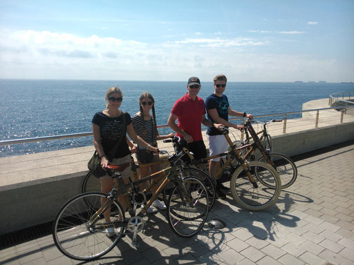 Bamboo Bike Tour at the seaside of Barcelona