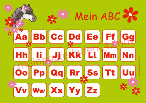 1x1 Lernposter: Pony Blumen