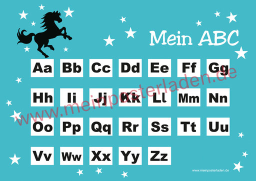 ABC Lernposter: Wildpferd