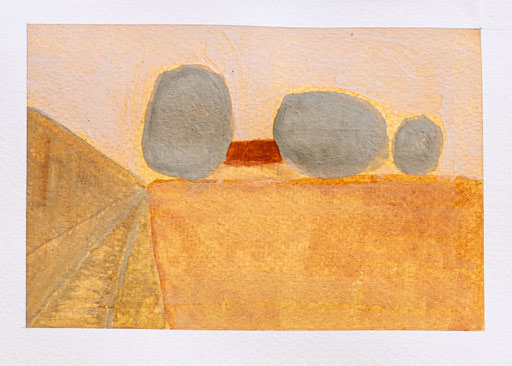 El Cabrito, Aquarellstudien mit mineralischen Pigmenten la Gomera, Sandra Gygax-Zehnder