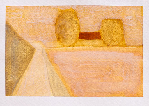 El Cabrito, Aquarellstudien mit mineralischen Pigmenten la Gomera, Sandra Gygax-Zehnder