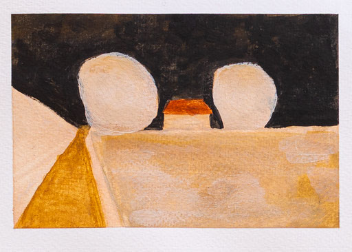 El Cabrito, Aquarellstudien mit mineralischen Pigmenten la Gomera, Sandra Gygax-Zehnder