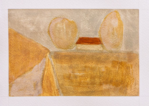 El Cabrito, Aquarellstudien mit mineralischen Pigmenten la Gomera, Sandra Gygax-Zehnder