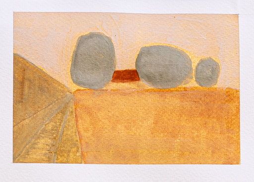 El Cabrito, Aquarellstudien mit mineralischen Pigmenten la Gomera, Sandra Gygax-Zehnder