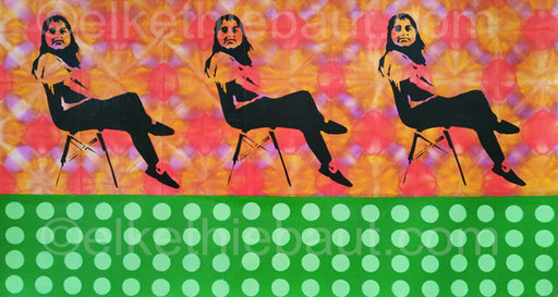 «Bright Feelings», Acrylique et encres acryliques sur papier marouflé sur papier, 25,5x25,5x3cm