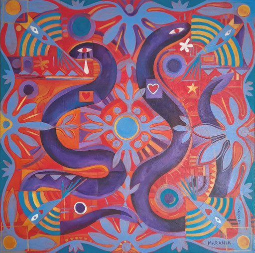 MARANIA Reflets Acrylique sur toile 60x60 2025