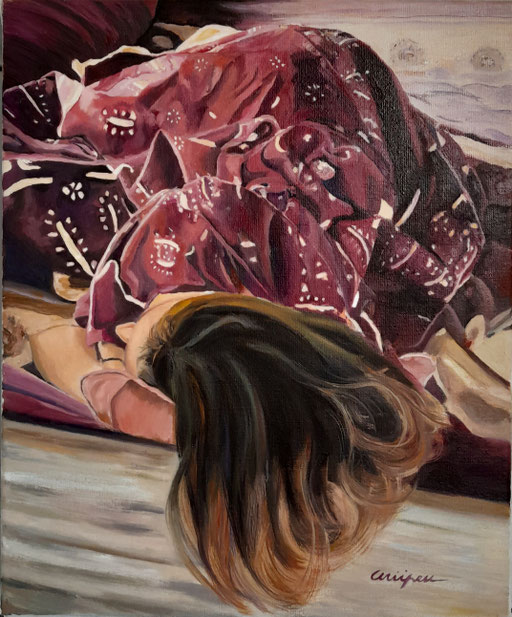 ARIIPEU Moemoea Huile sur toile 46x38 2025