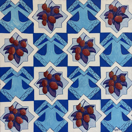 VASHEE Letchees Mixte sur toile 50x50 2025