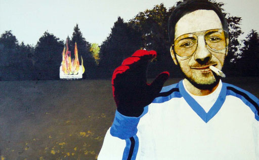 der Zwischenfall, 1998, Acrylic on Canvas, 50 x 80 cm