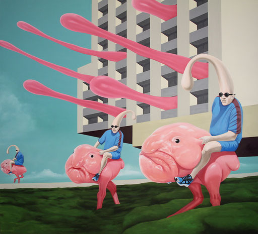 Auf zu frischen Taten, 2015, Oil on Canvas, 180 x 200 cm