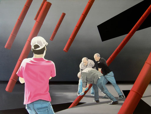 roter Bambus_01, 2012, Oil on Canvas, 120 x 160 cm