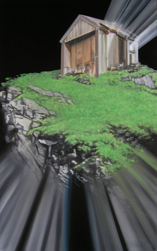 Die Berghütte, 2024, Oil on Canvas, 80 x 50 cm