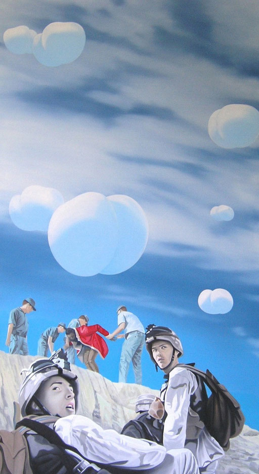 der Einsatz, 2007, Oil on Canvas,160 x 90 cm