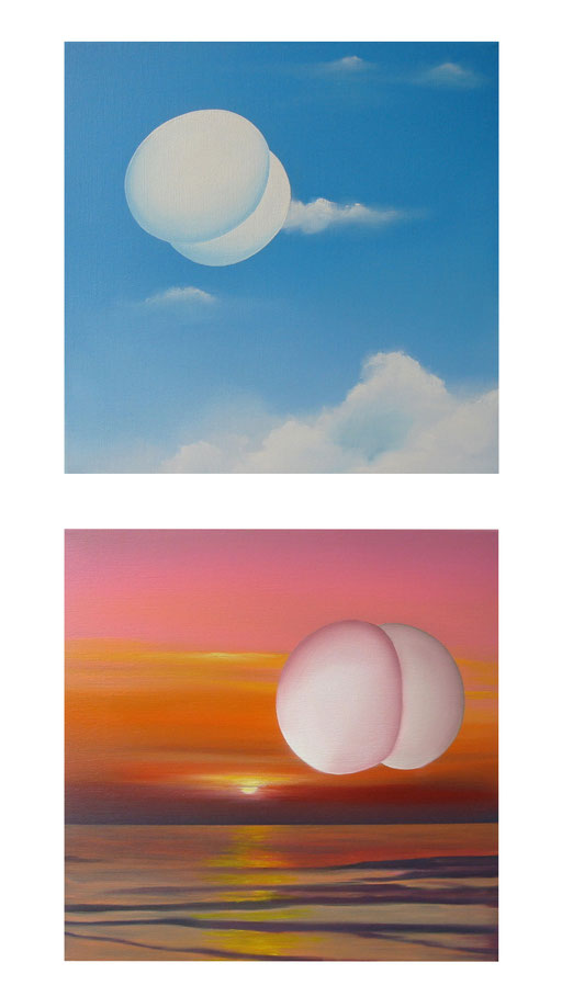 Sinnkoerper_01-02, 2011, Oil on Canvas, a 40 x 40 cm