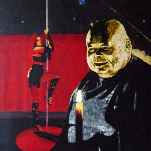 der Stammgast, 1998, Acrylic on Canvas, 80 x 80 cm