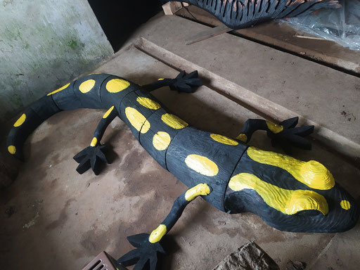 salamandre longueur 3,70 m Douglas calciné et peinture