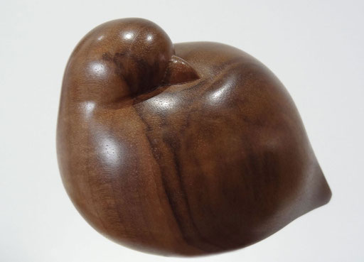 OISEAU BOULE - Noyer  - 8 x 10 cm - vendu