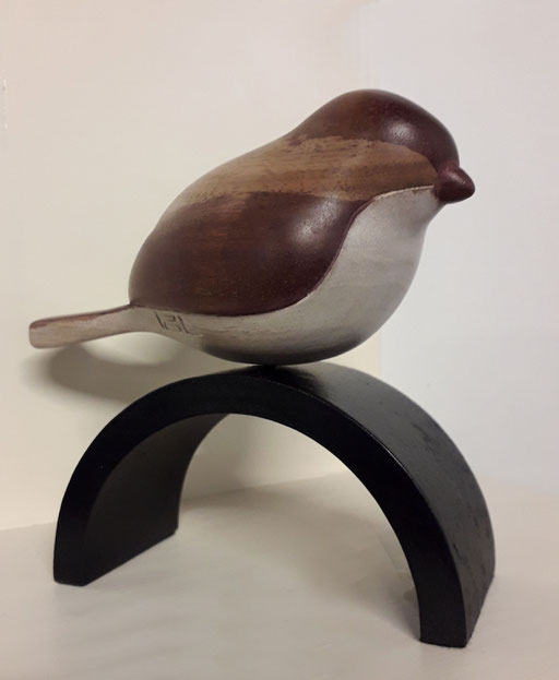 MOINEAU - noyer - 12 X 10 cm