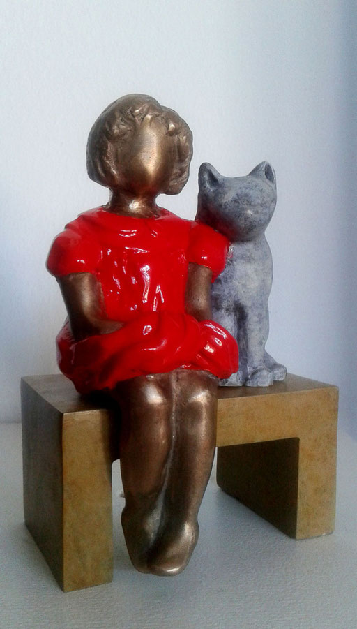 LES DEUX AMIS  - Bronze 1/8  - 10 x 12 cm  