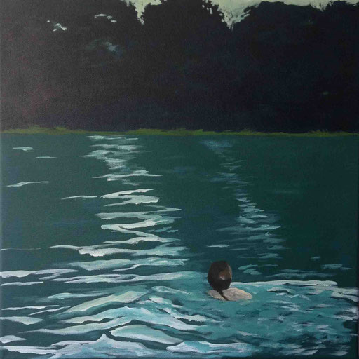 Sommer im See, Acryl auf Leinwand, 40 x 40 cm, 2018