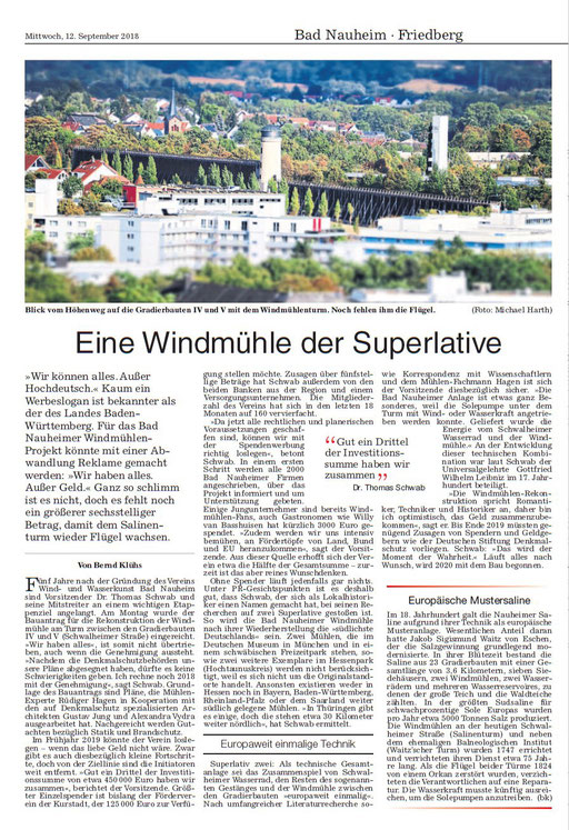 Wetterauer Zeitung, 12. September 2018