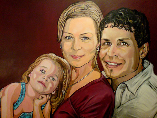 Portraitmalerei - Portrait Maler - Portraitbilder - Portraits - Acrylgemälde - Familie