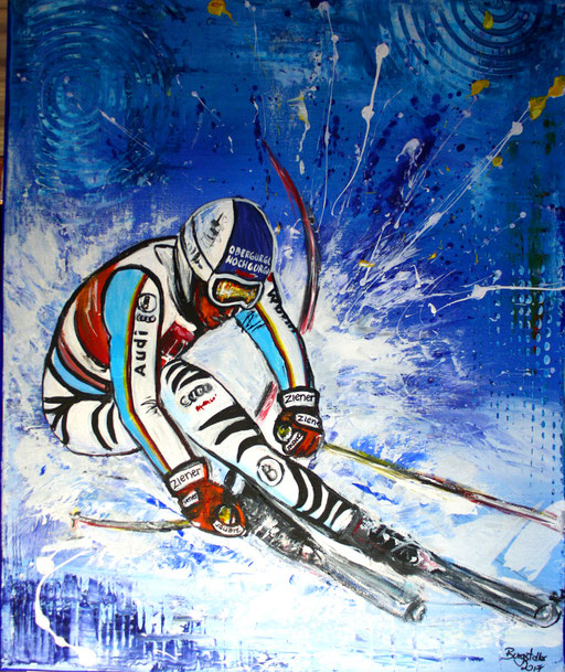 S 28 - Sport Gemälde Skifahrer Leinwandbild - Fritz Dopfer 18