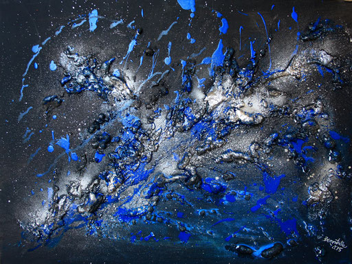 104 Verkaufte abstrakte Bilder - Kometensturm - blau grau