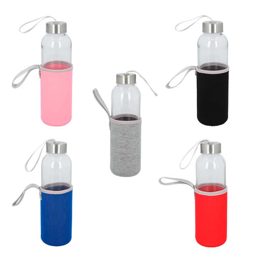CÓDIGO ANF 068 Incluye funda removible de neopreno con asa y tapa metálica de rosca con asa. MATERIAL VIDRIO/NEOPRENO. MEDIDA 6.5 X 22 CM CAPACIDAD 500 ML