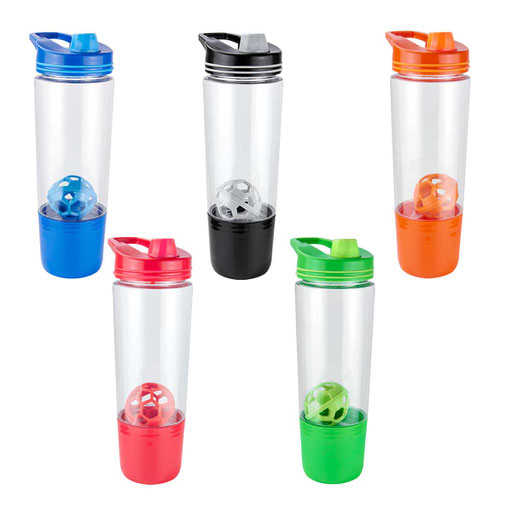 CÓDIGO ANF 031 Incluye agitador. Cuenta con compartimento especial en la parte inferior y agarradera. MATERIAL PLÁSTICO. MEDIDA 8x 25 CM. CAPACIDAD 625 ML 