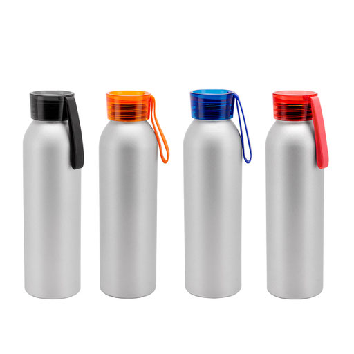 CÓDIGO TMPS 104 Tapa con sistema de rosca. Incluye agarradera silicón.  MATERIAL ALUMINIO/PLÁSTICO. MEDIDA 6.5 X 23 CM. CAPACIDAD 650 ML  