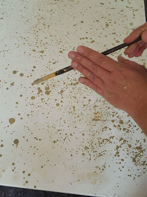 Punkte Beige Malerei Serpil Sögüt Krefeld
