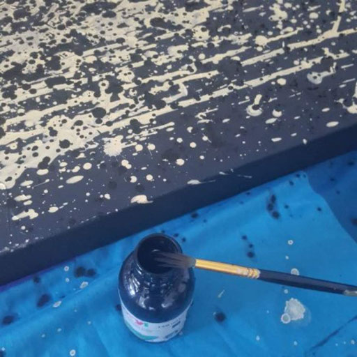 Schwarz Gold Bild Malen atelier-sogut Krefeld 