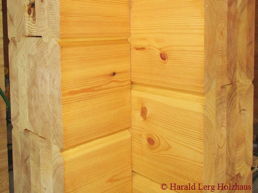 Blockhaus Holz - Holzhaus in Blockbauweise - Massivholzhaus -  Wandkonstruktion - Hessen 