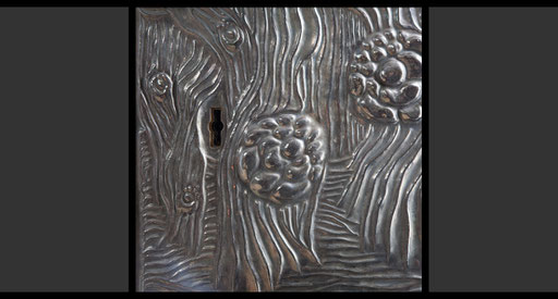 Tabernakeltür (Detail) Treibarbeit in Silber, oxidiert, 1962